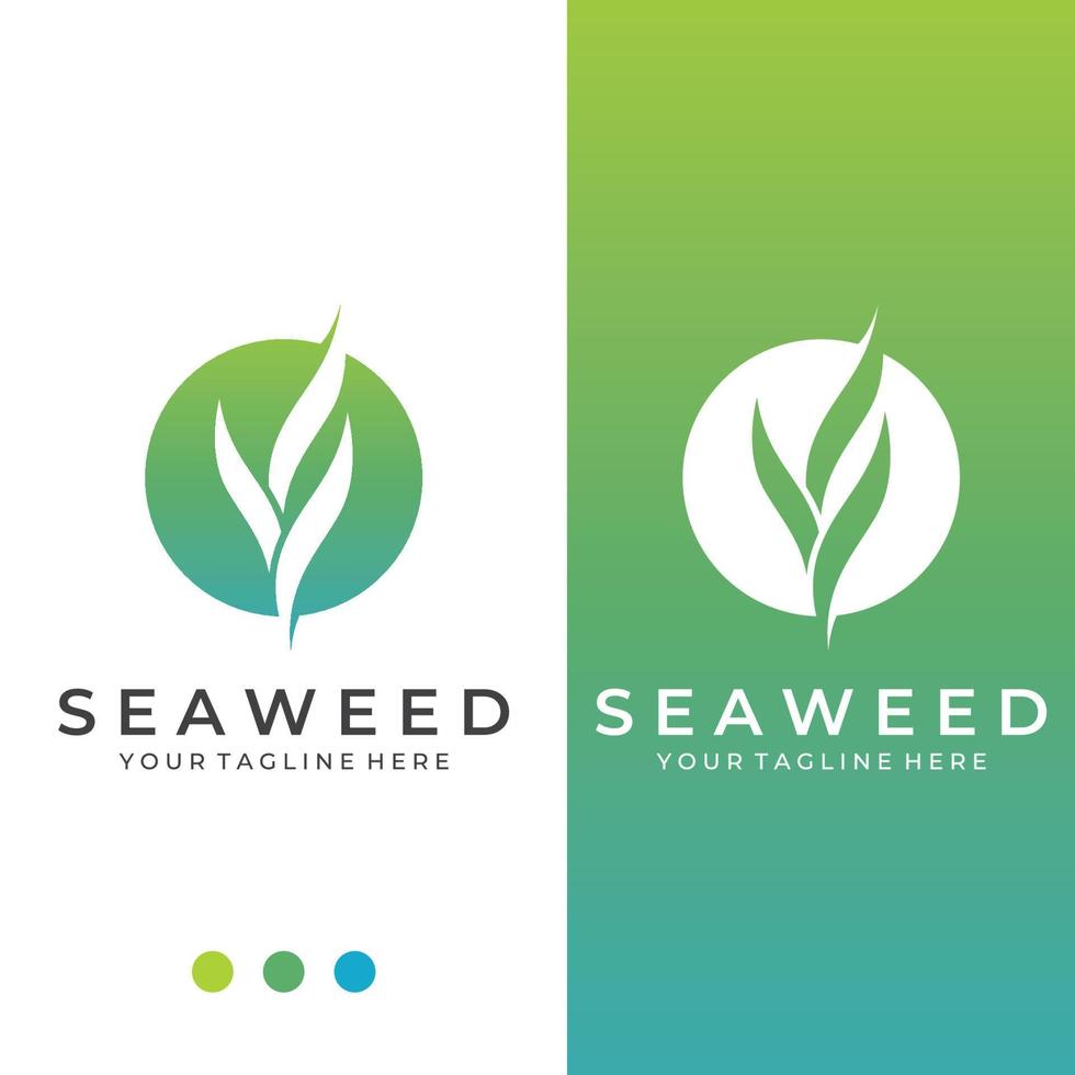 Seaweed logo with template illustration vector design.