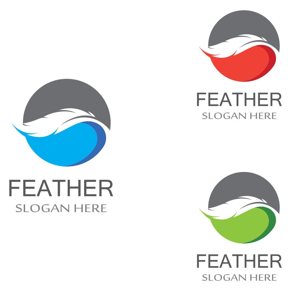 Feather pen Logo template vector