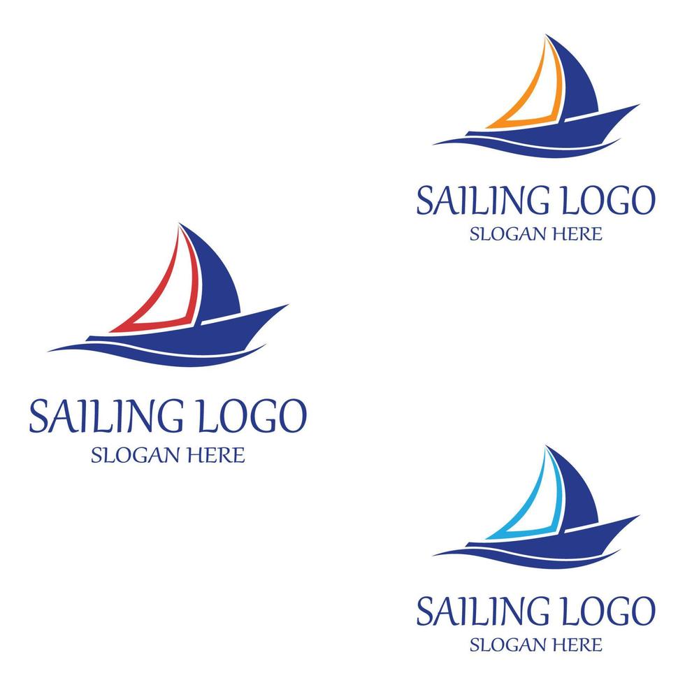 Sailing boat logo Template vector