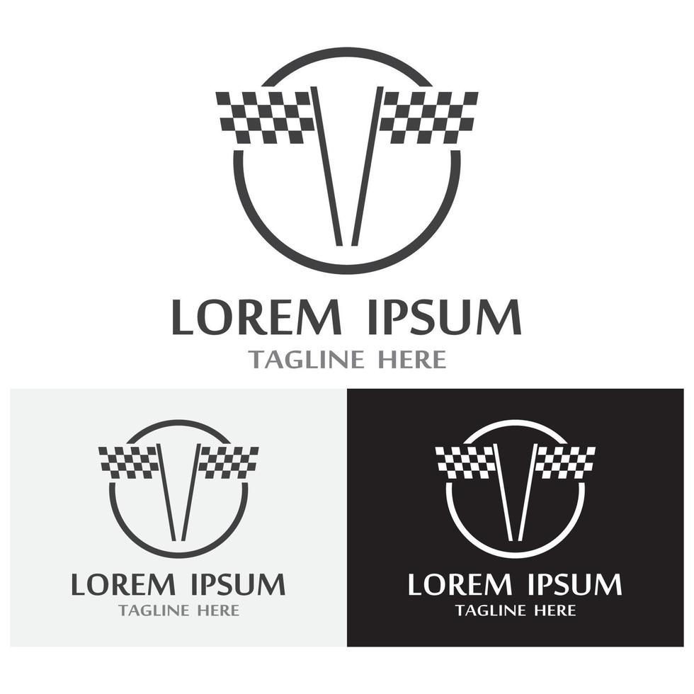 race flag icon logo vektor template vector