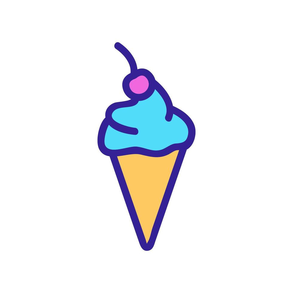 cherry ice cream icon vector outline illustration