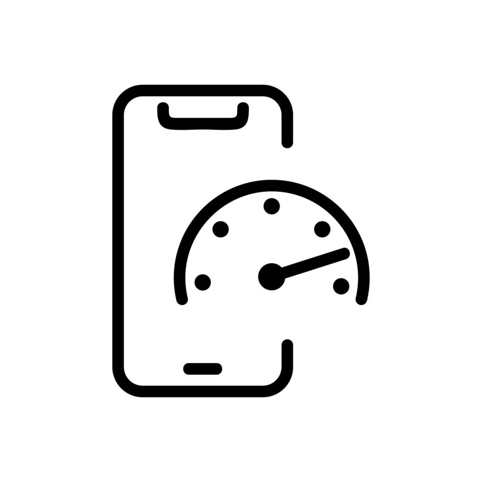 a quick phone icon vector outline illustration