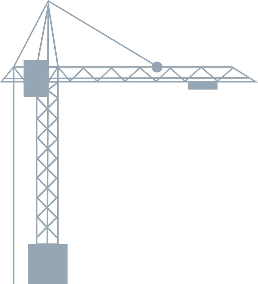Tower crane semi flat color vector object