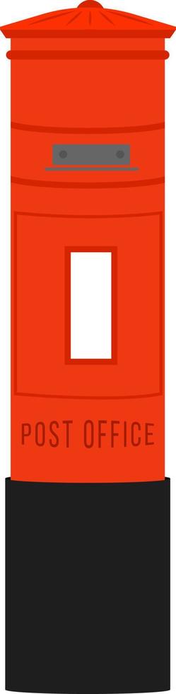 Vintage letterbox at post office semi flat color vector object. Street equipment. Full sized item on white. Postal service simple cartoon style illustration for web graphic design and animation