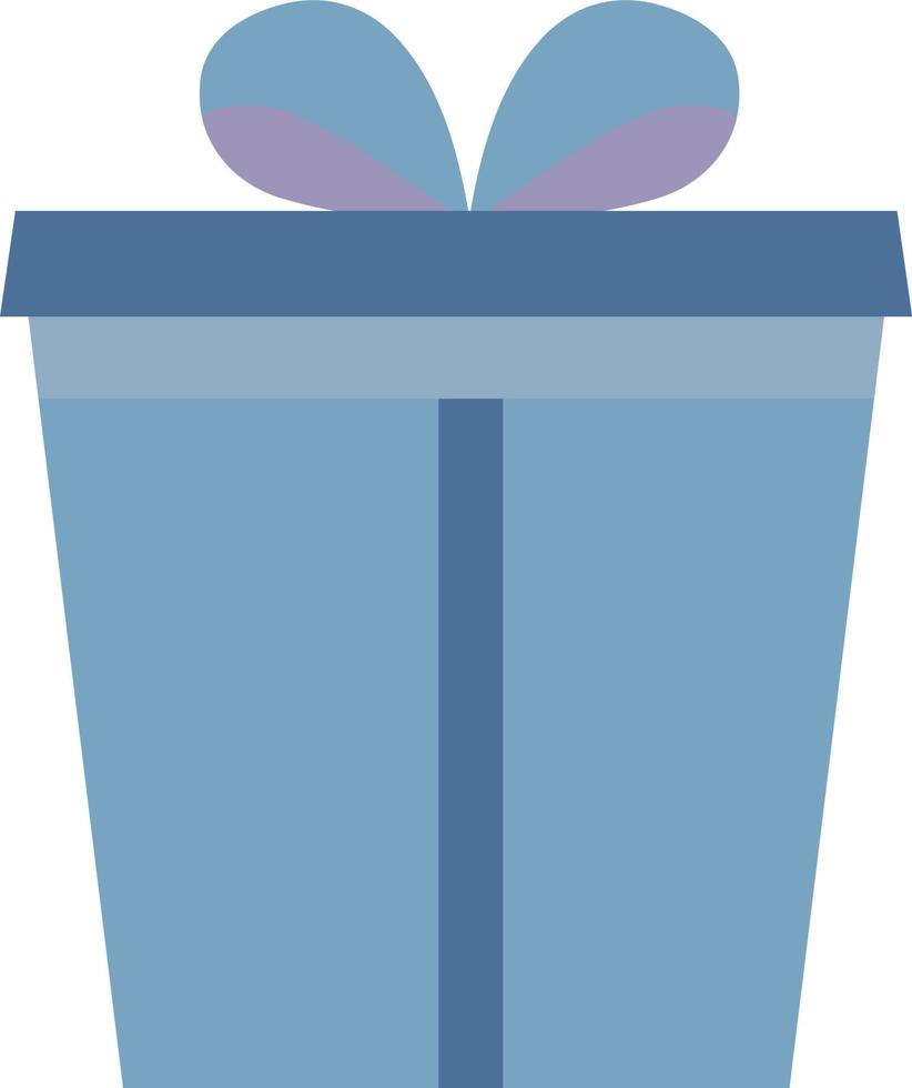 Gift box with bow semi flat color vector object. Surprise for holiday. Full sized item on white. Festive present simple cartoon style illustration for web graphic design and animation