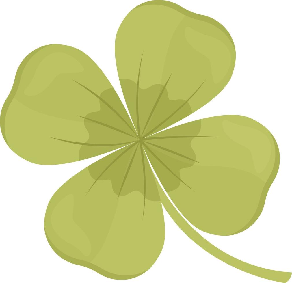 Four leaf clover semi flat color vector object. Full sized item on white. Good luck and fortune symbol. Superstition simple cartoon style illustration for web graphic design and animation