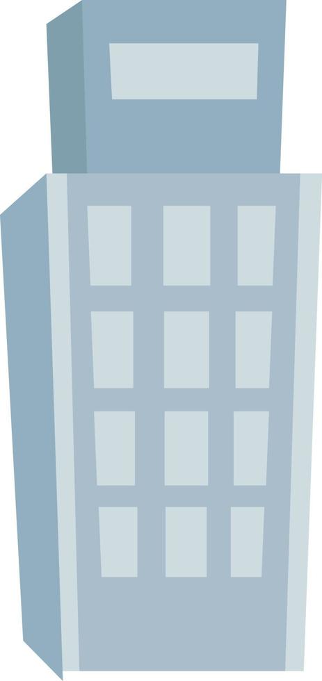 High multistory building semi flat color vector object
