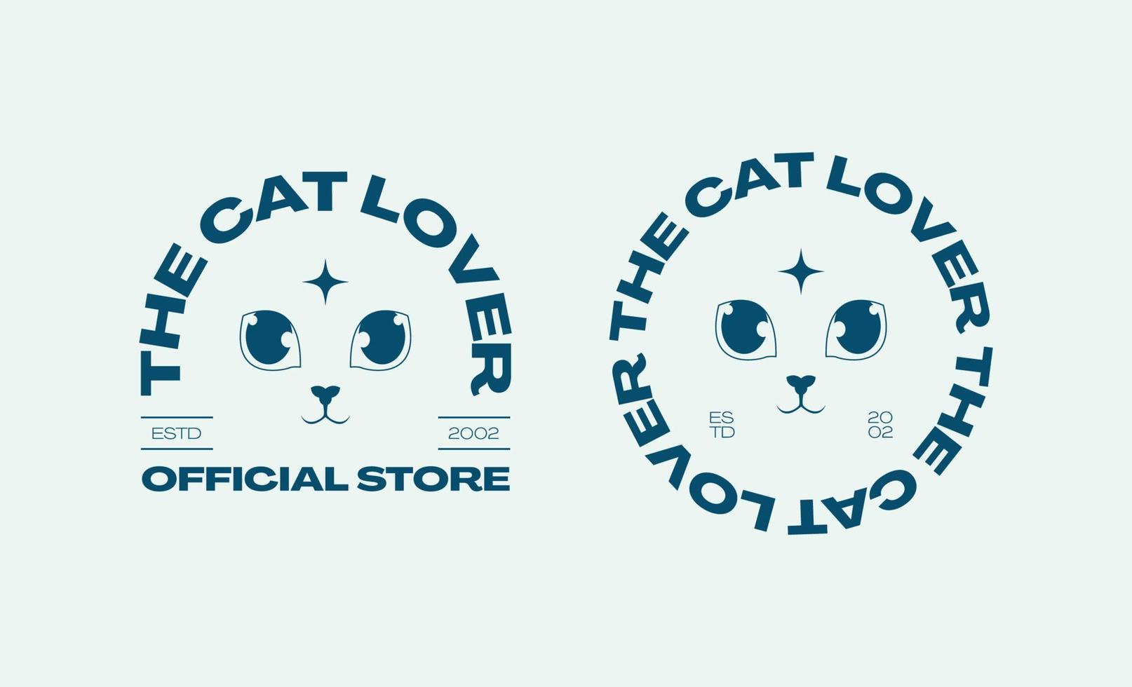 logotipo moderno de mascotas con ilustración de gato y perro vector