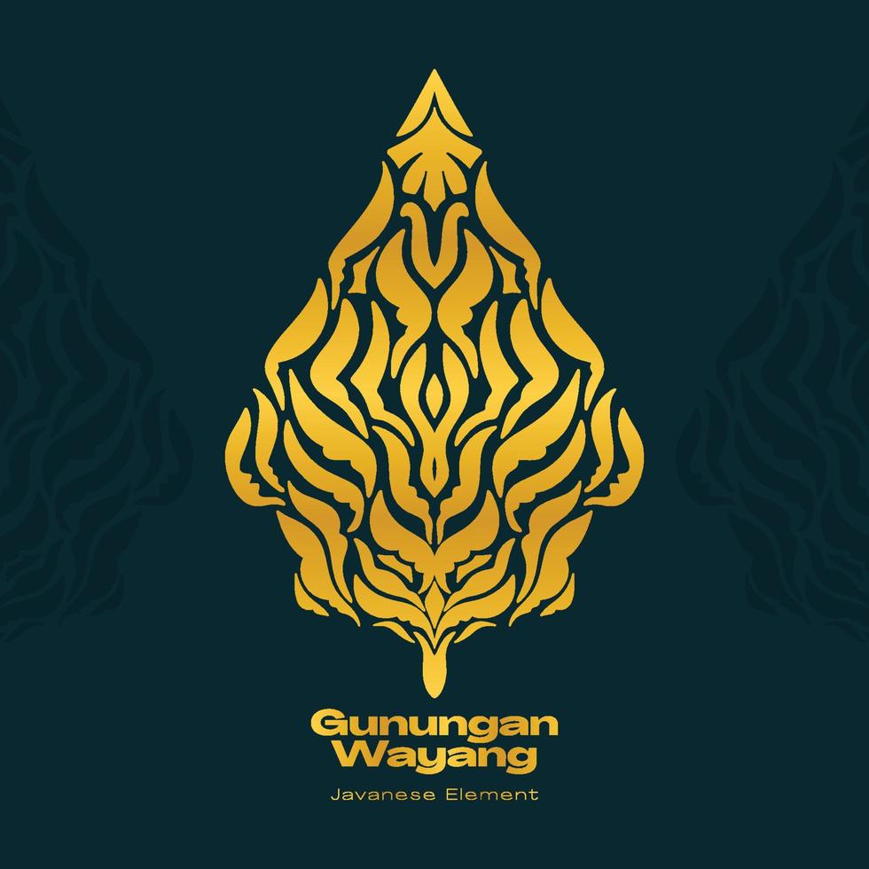 gunungan wayang javanese illustration vector