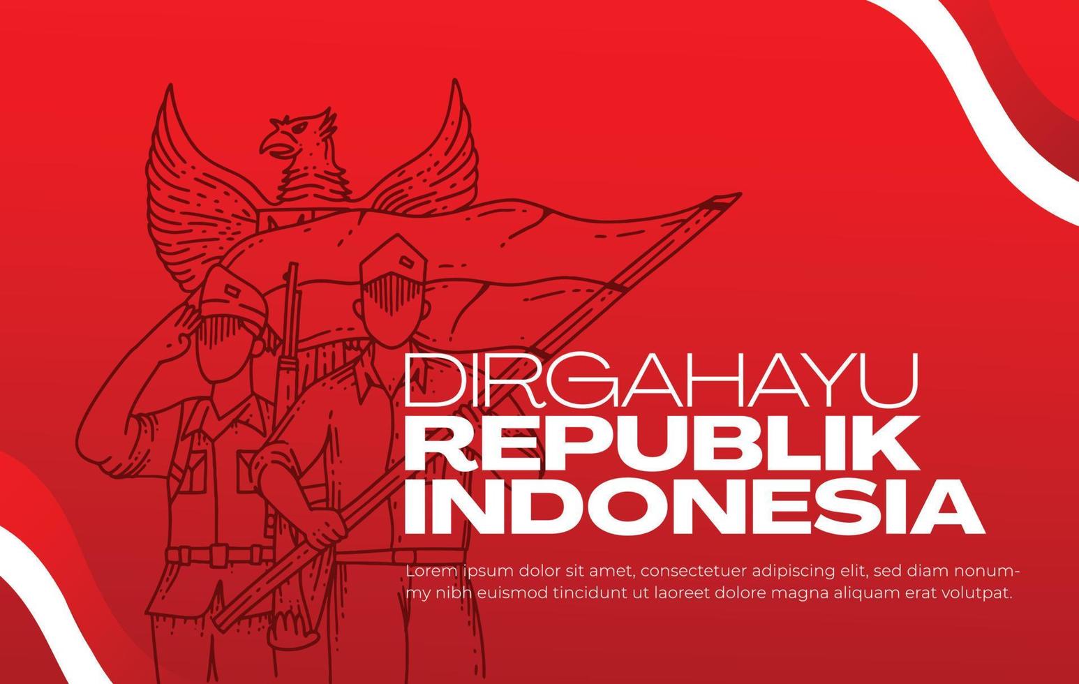 indonesian independence day banner vector
