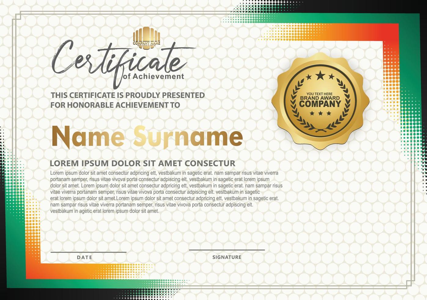 Modern certificate template background. vector illustration