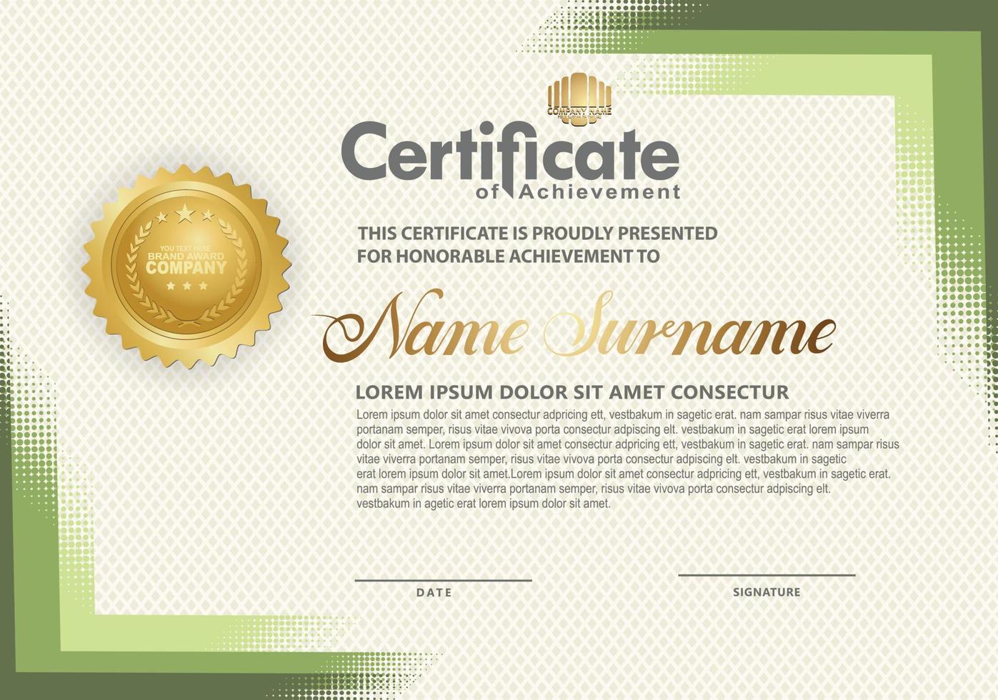 Modern certificate template background. vector illustration