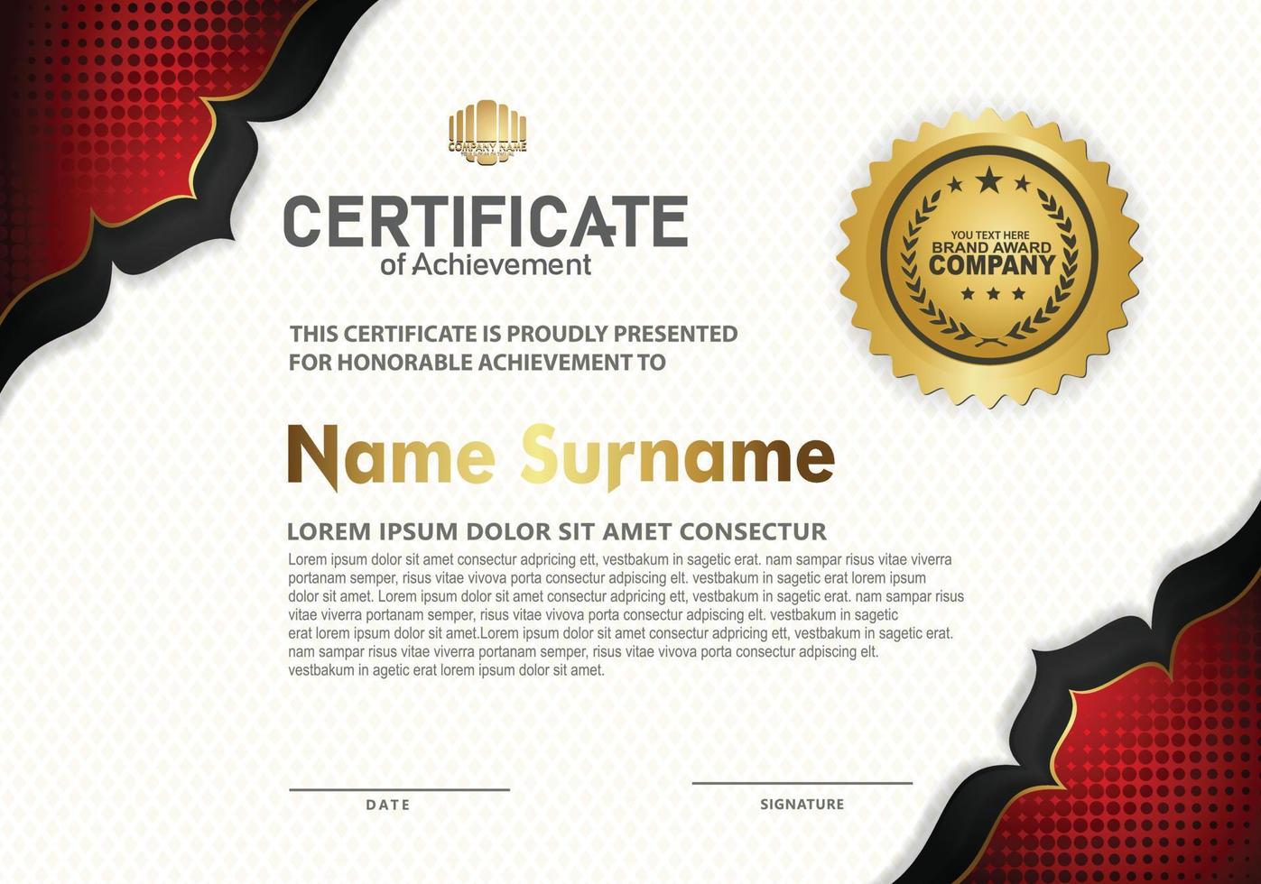 Modern certificate template vector