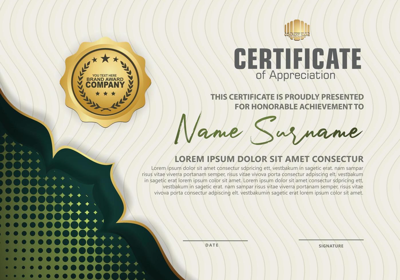 Modern certificate template vector