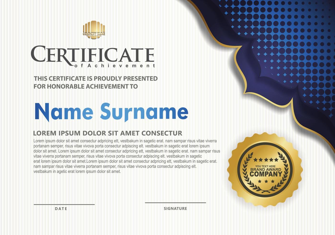 Modern certificate template vector