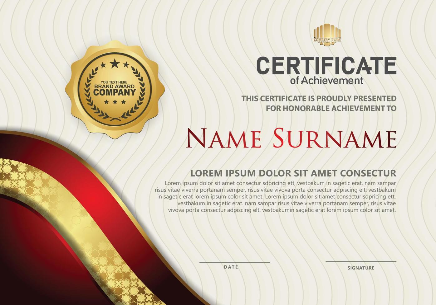 Modern certificate template vector