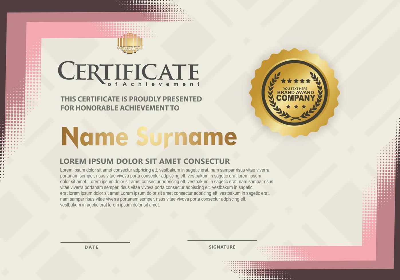 Modern certificate template background. vector illustration