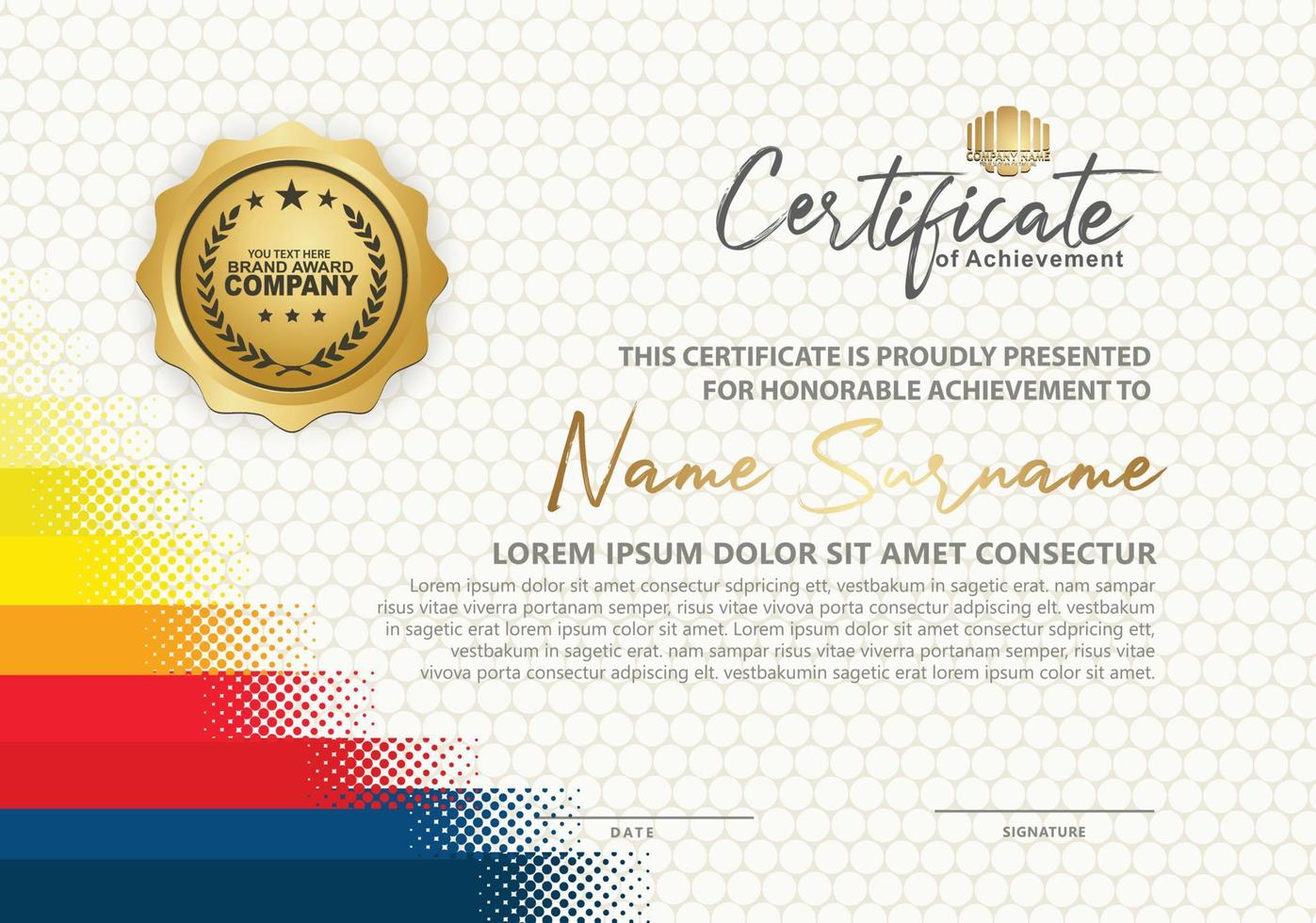 Modern certificate template background. vector illustration