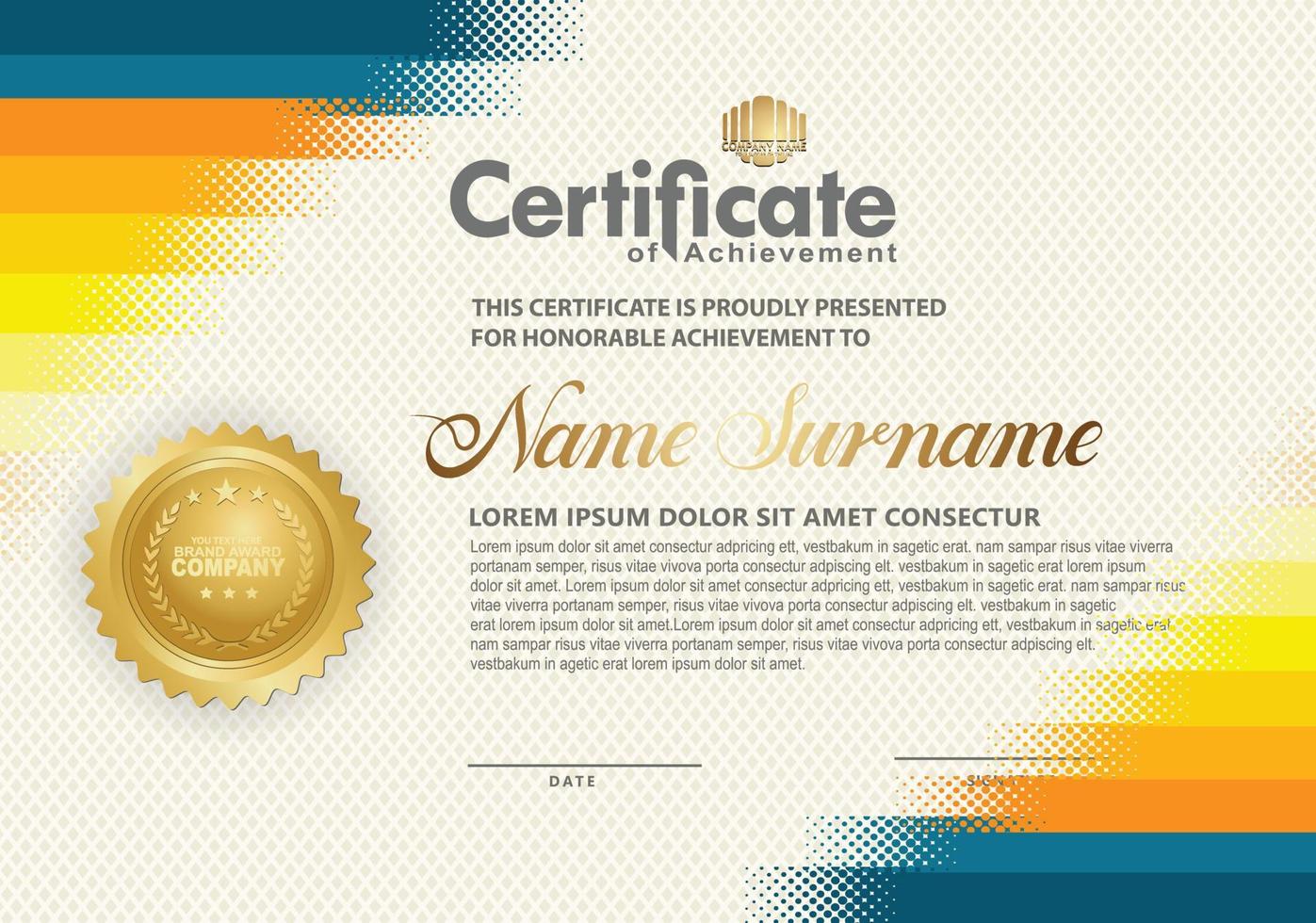 Modern certificate template background. vector illustration