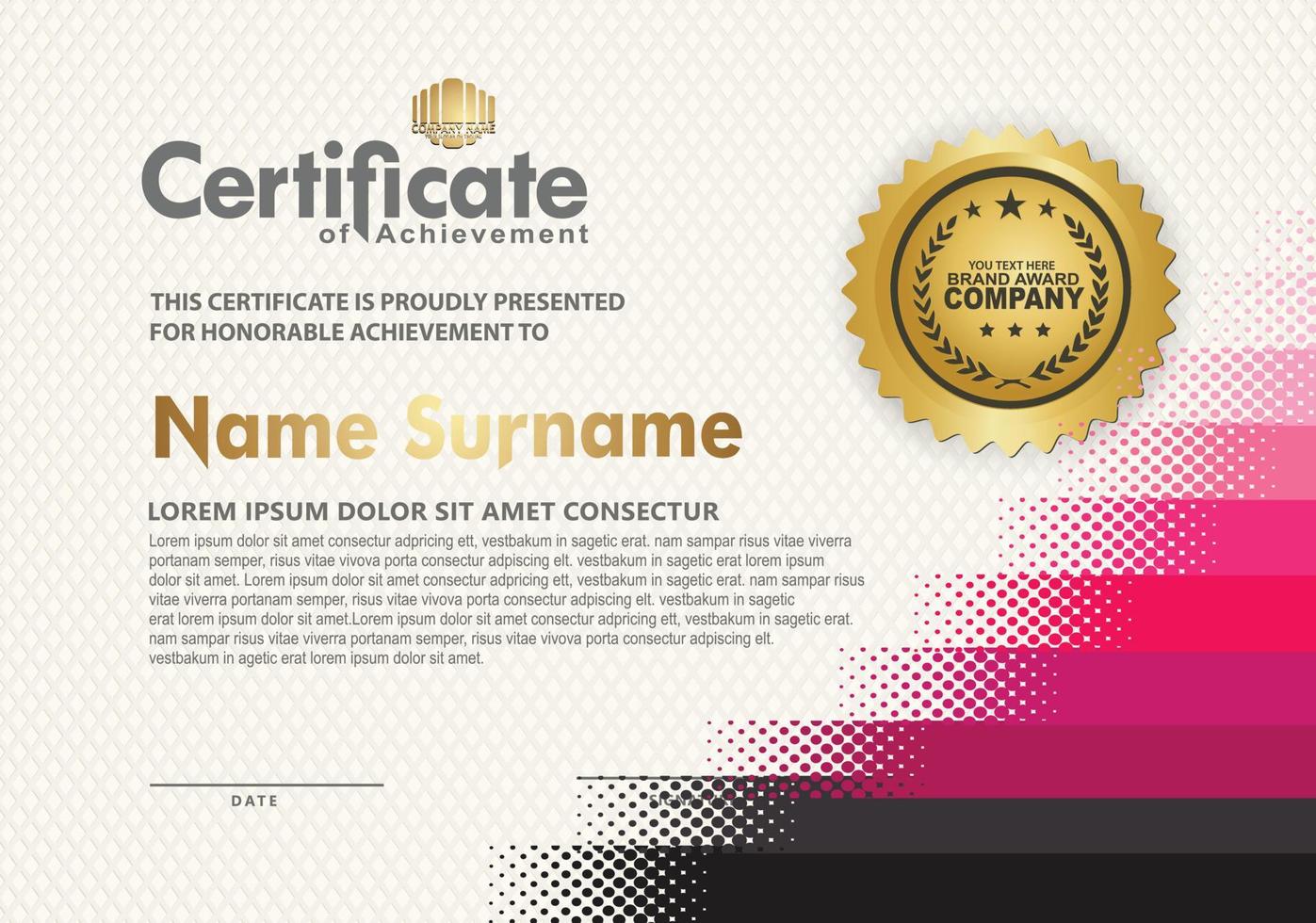 Modern certificate template background. vector illustration