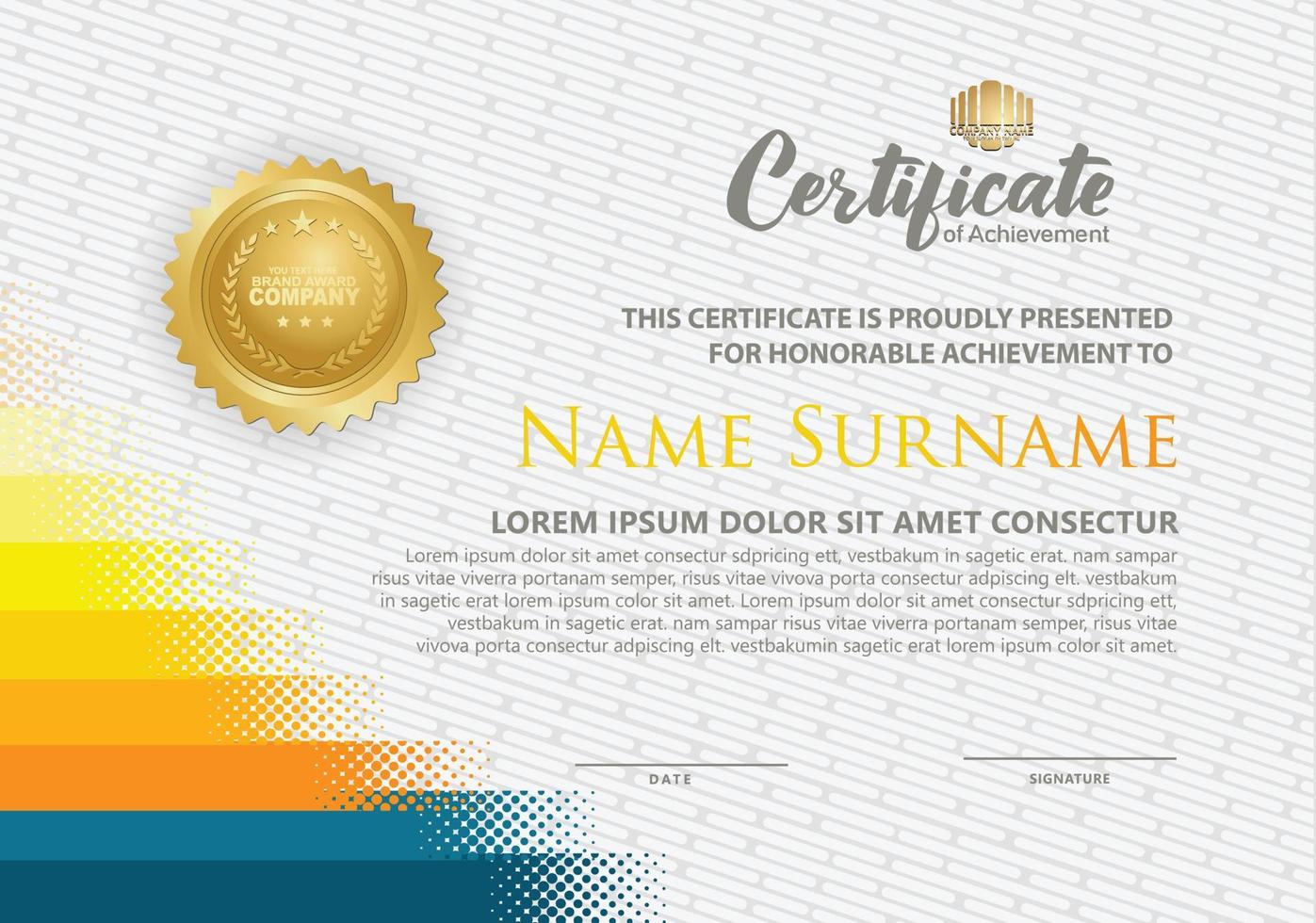 Modern certificate template background. vector illustration