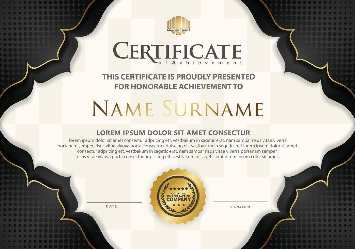 Modern certificate template vector