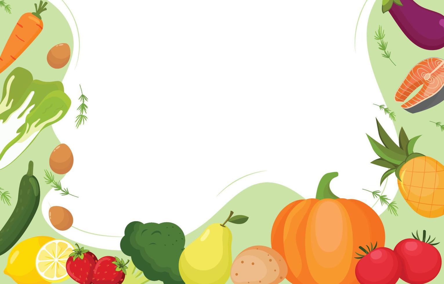 Organic Food Ingredient Background vector