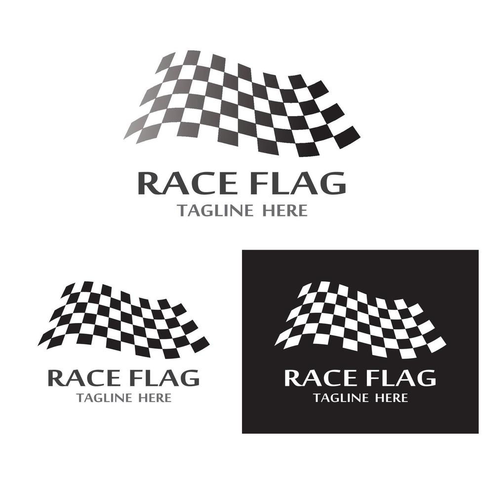 Race flag logo  icon design vector