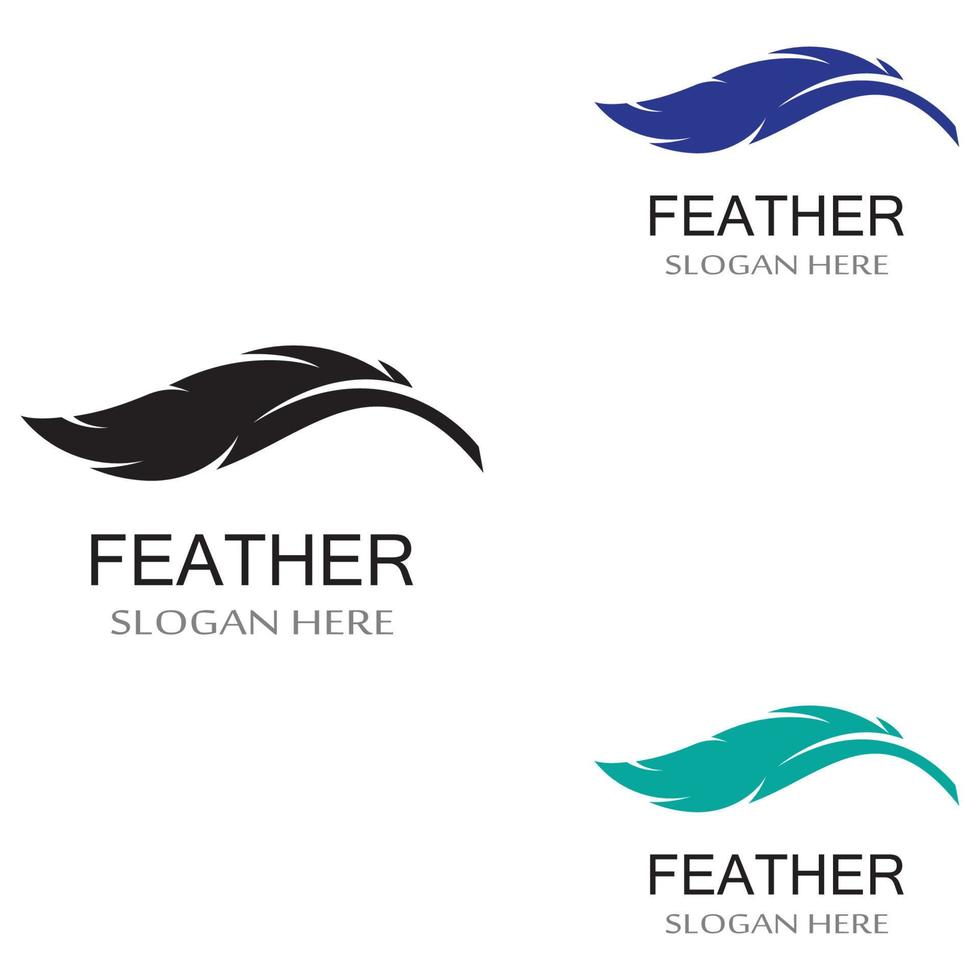 Feather pen Logo template vector