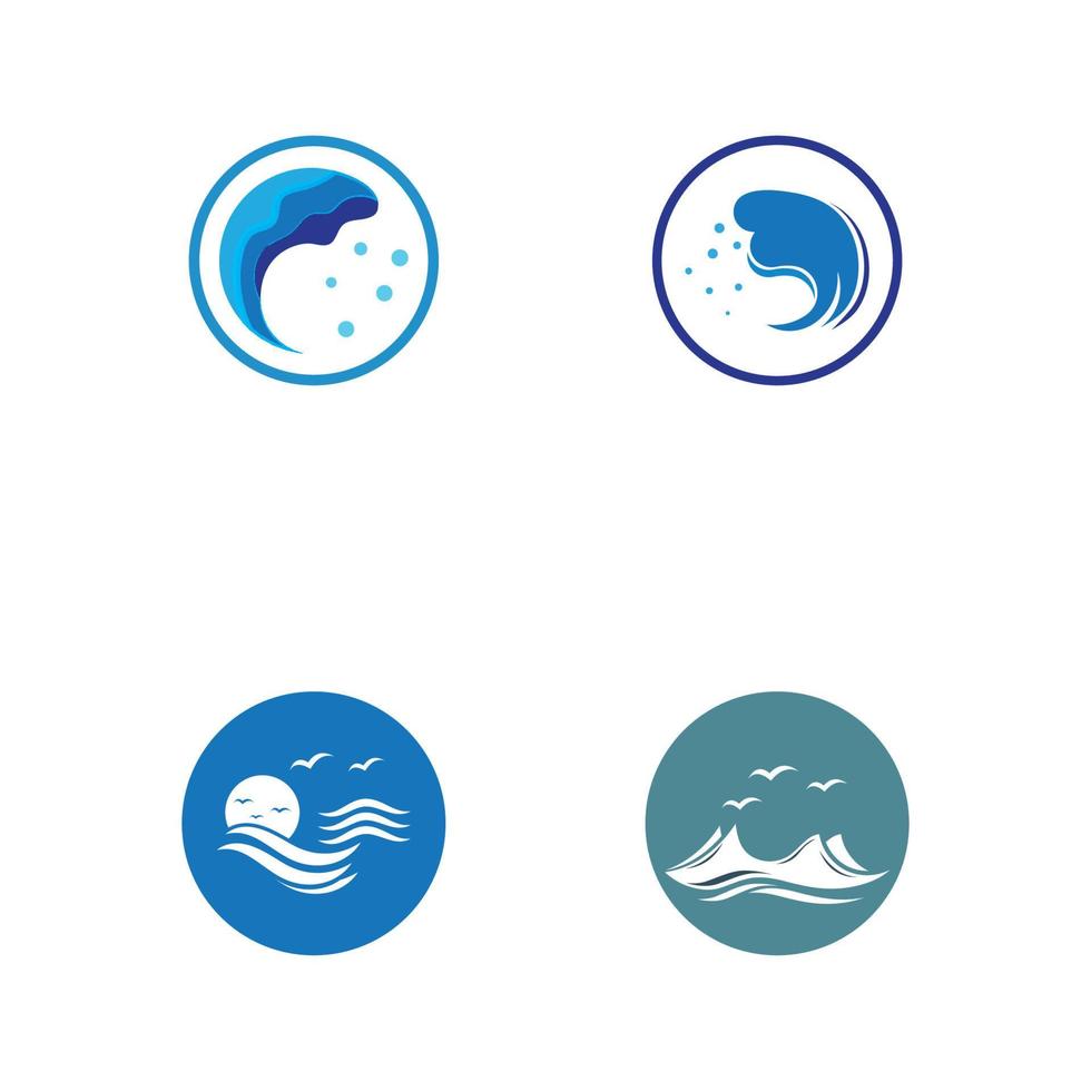 Water wave logo and Sea wave logo or beach water waves, with vector design concept.