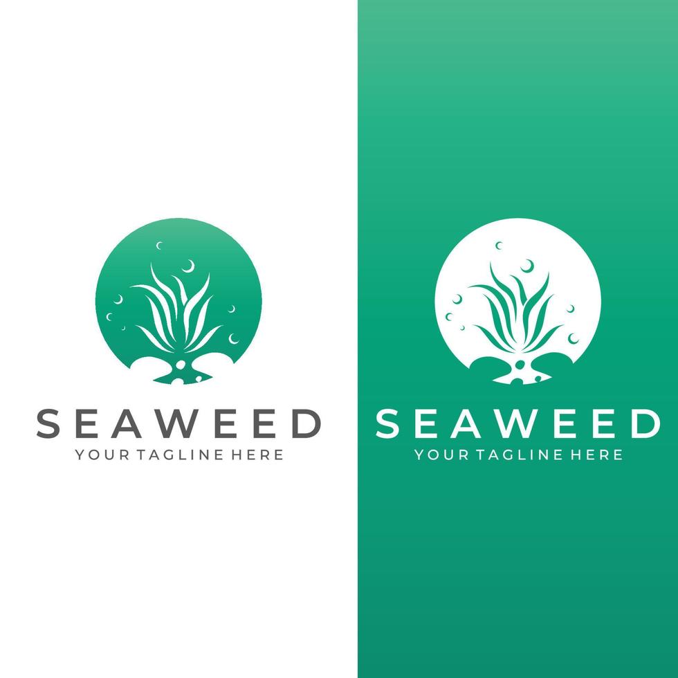 Seaweed logo with template illustration vector design.