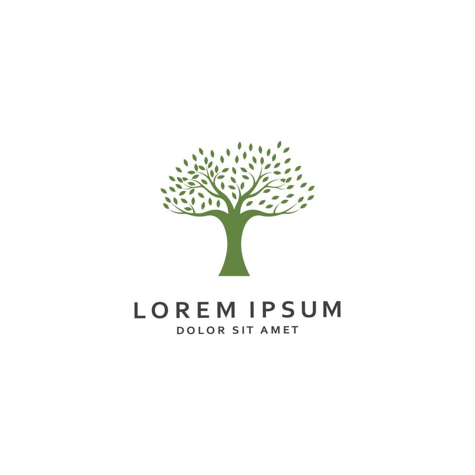 Living tree logo design, using a vector illustration template concept.