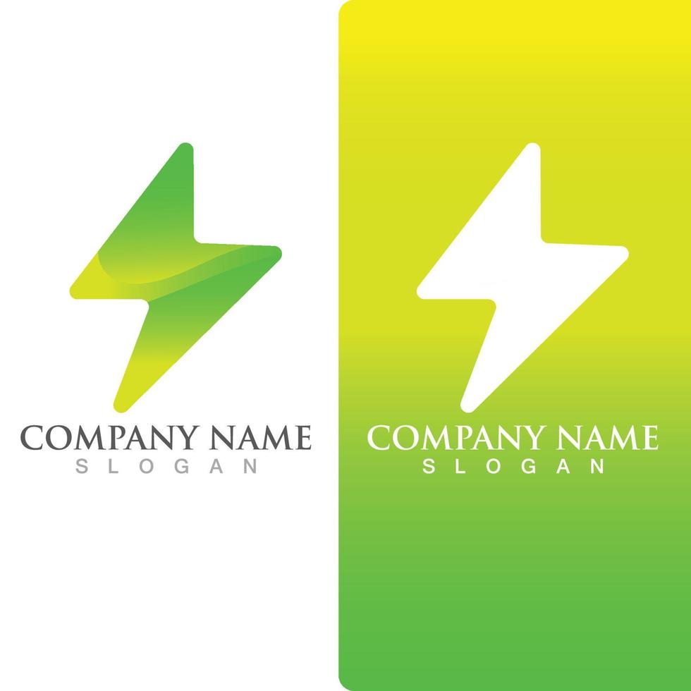 vector de símbolo y logotipo de energía de flash de rayo
