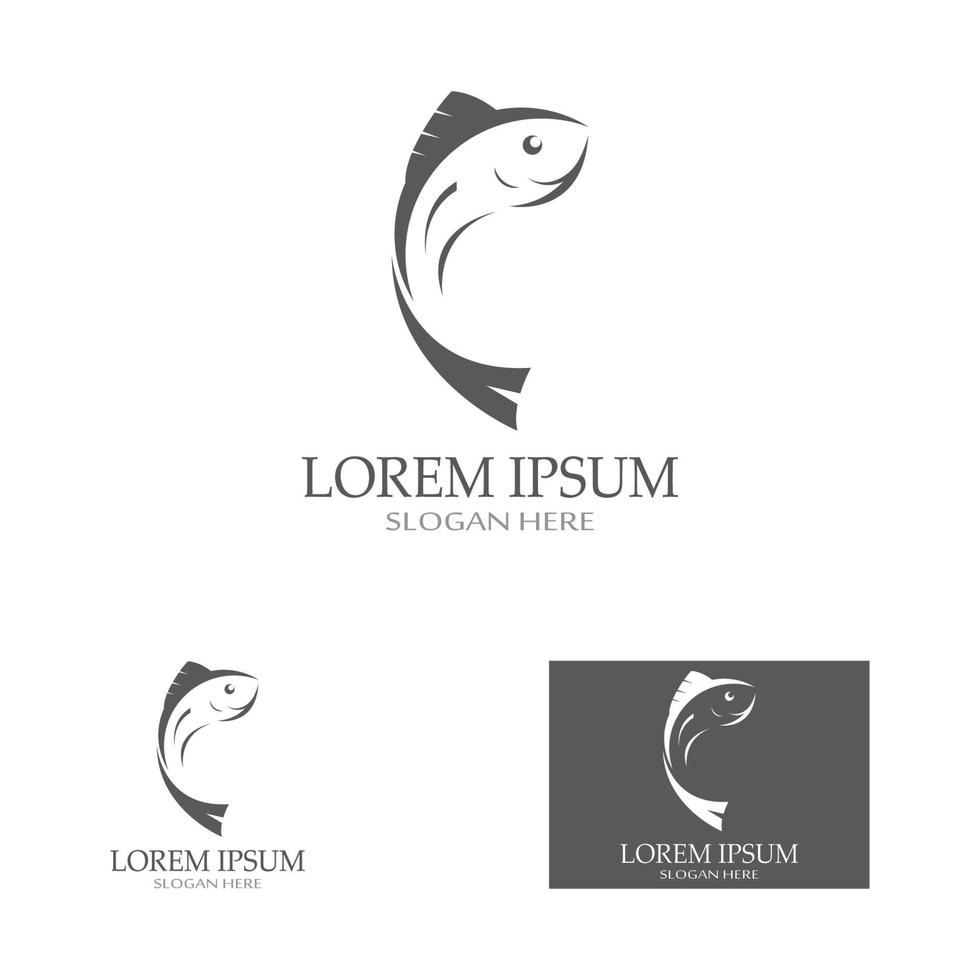 Fish logo template vector