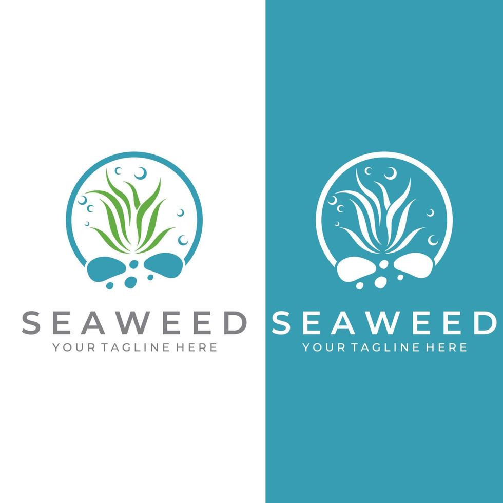 Seaweed logo with template illustration vector design.