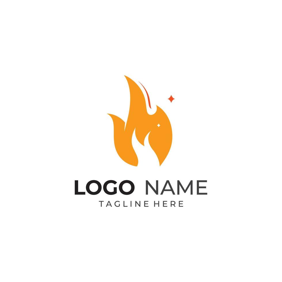 Fire or flame logo, fireball logo, and embers. Using a vector illustration template design concept.