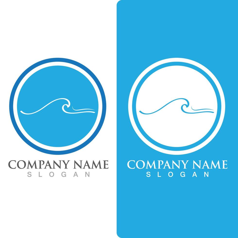 Wave beach logo ocean vector template