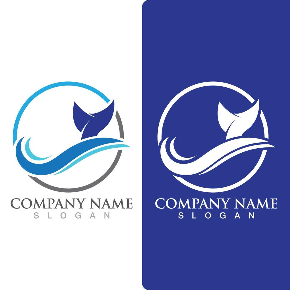 Wave beach logo ocean vector template