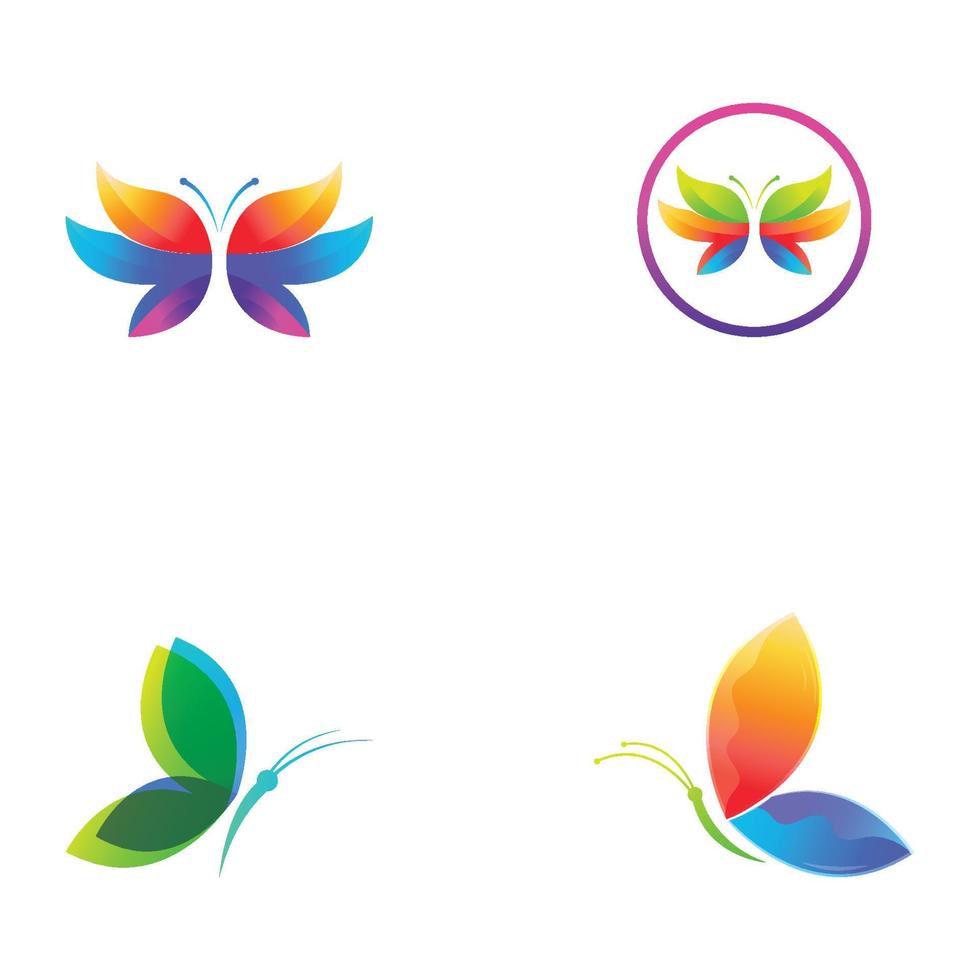 Beautiful colorful butterfly animal logo with vector illustration.