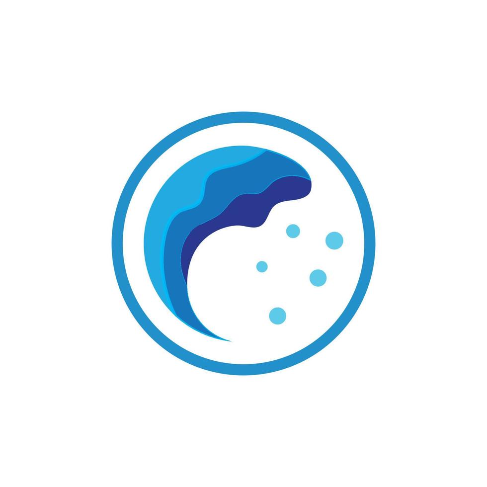 logotipo de onda de agua y logotipo de onda de mar u ondas de agua de playa, con concepto de diseño vectorial. vector