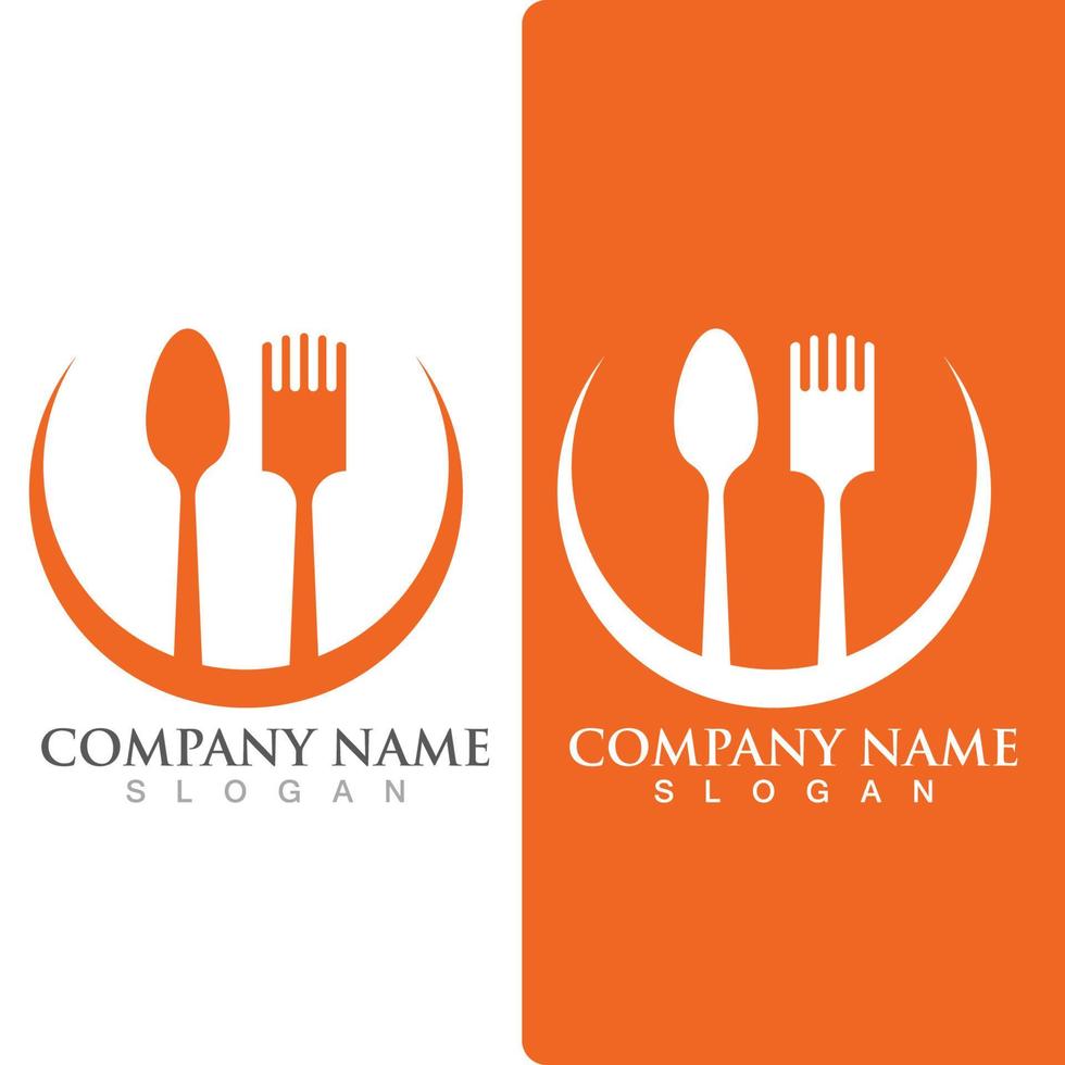 vector de logotipo y símbolo de cuchara y tenedor