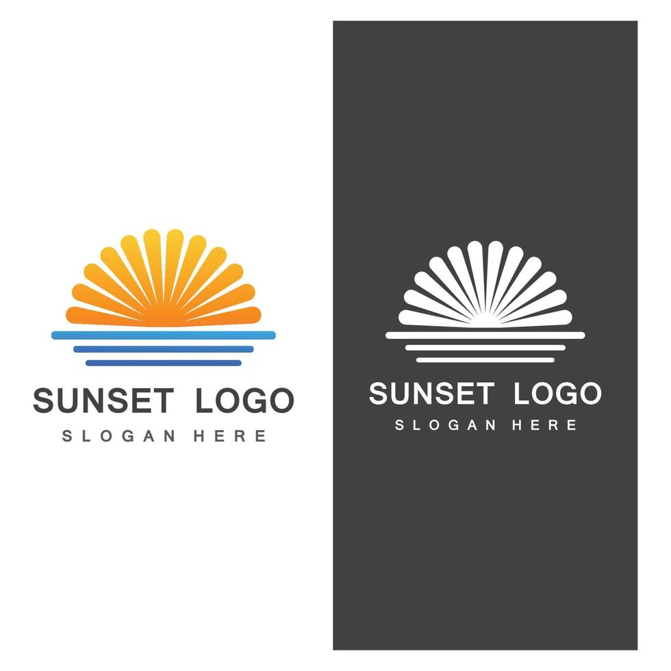 Inspiración en el diseño del logotipo de la puesta de sol del océano. aislado sobre fondo blanco vector