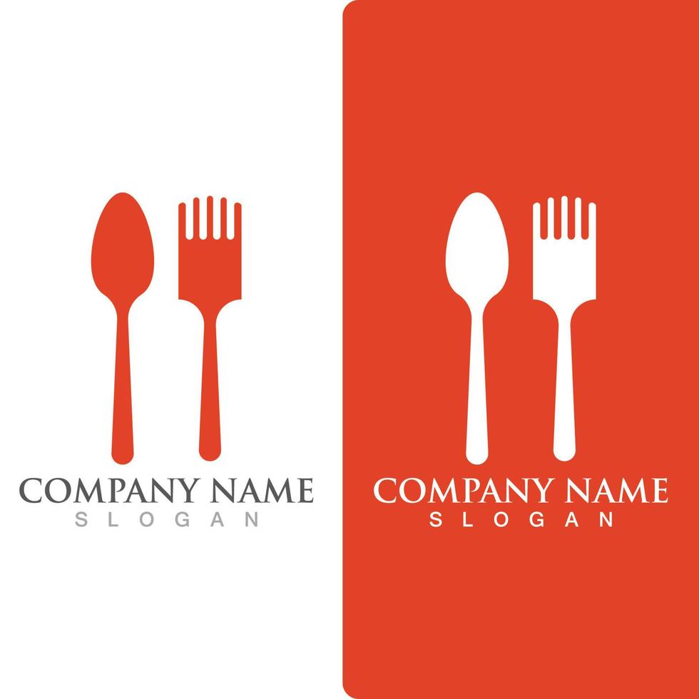 Spoon and fork logo and symbol vector