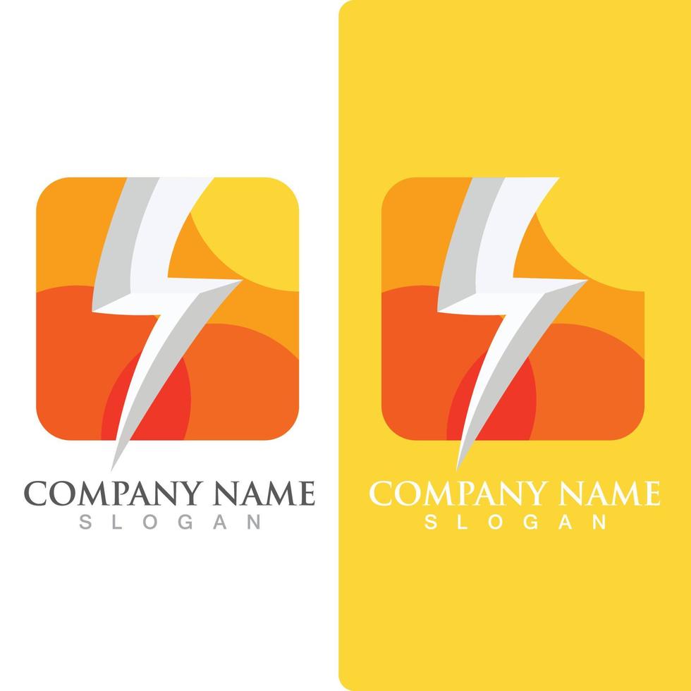 Thunderbolt flash energy  logo and symbol vector