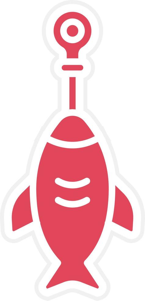Hooked Fish Icon Style vector