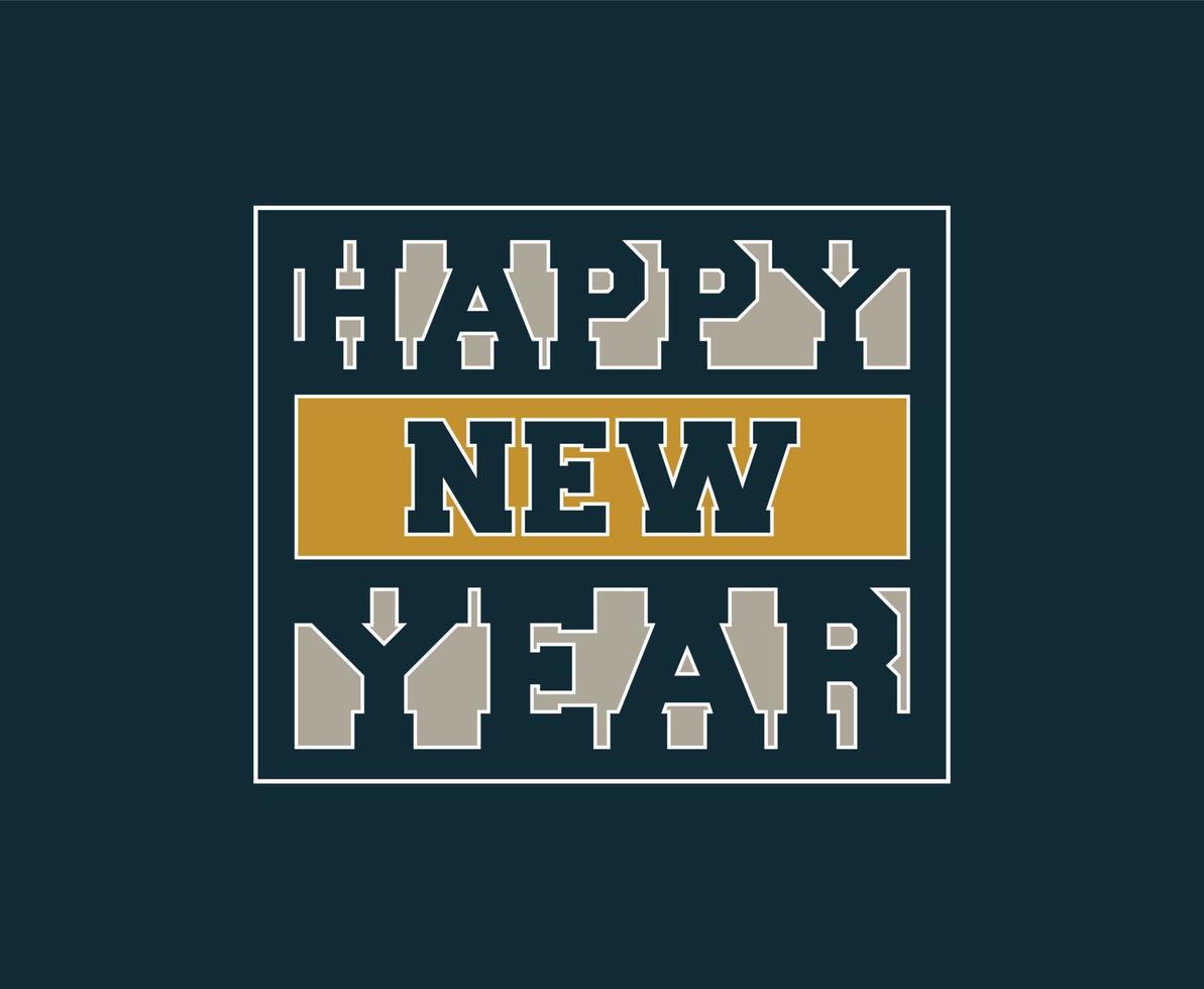 Happy New Year Typography Vector T-shirt Design