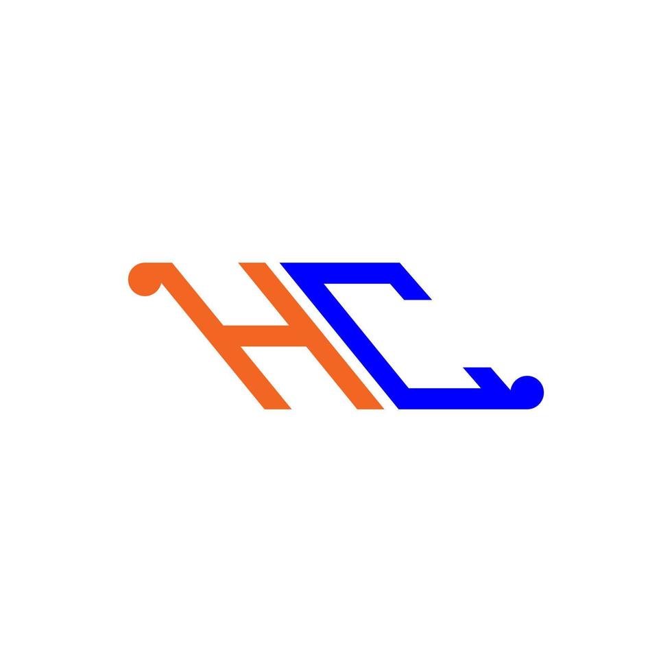 diseño creativo del logotipo de la letra hc con gráfico vectorial vector