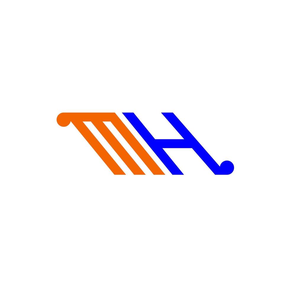 diseño creativo del logotipo de la letra mh con gráfico vectorial vector