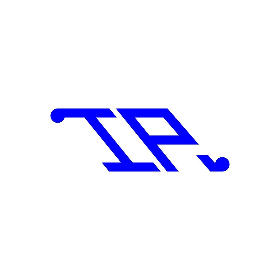 diseño creativo del logotipo de la letra ip con gráfico vectorial vector