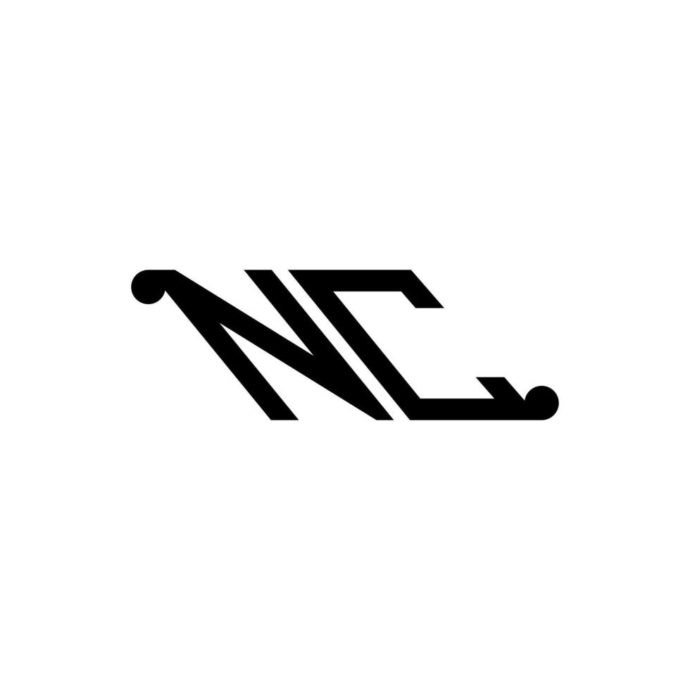 Diseño creativo del logotipo de la letra nc con gráfico vectorial vector